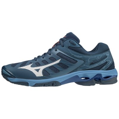 Zapatillas Para Voleibol Mizuno WAVE Voltage Hombre - Azules Oscuro / Blancos / Azules - Chile M867